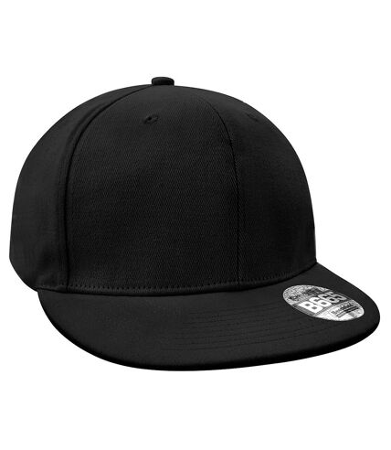 Beechfield Mens Flat Peak Rapper Cap (Pack of 2) (Black)