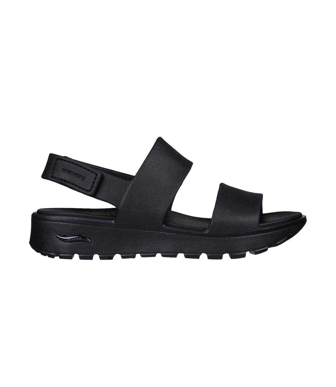Womens/ladies Arch Fit Flat Sandals Black Skechers-3