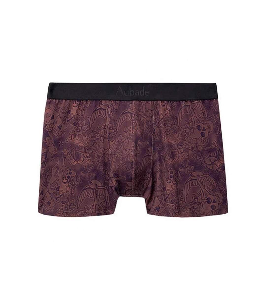 AUBADEMEN Boxer Homme Coton Modal OLVI Rouge Bordeaux-1