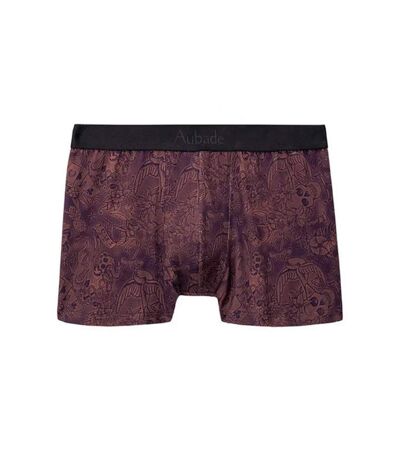 AUBADEMEN Boxer Homme Coton Modal OLVI Rouge Bordeaux