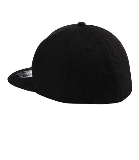 Pack of 2  Mens flat peak rapper cap  black Beechfield