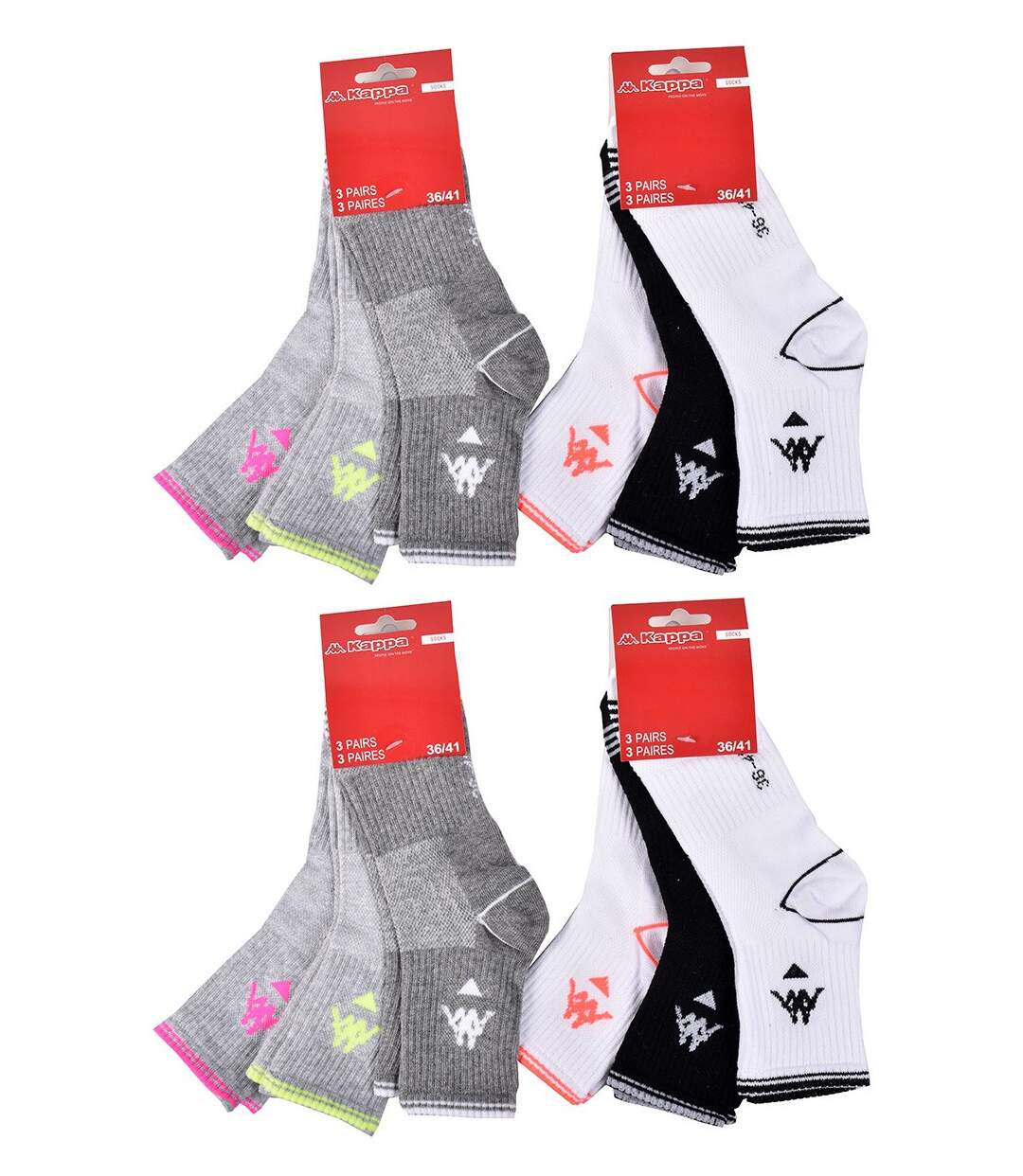 Chaussettes Femme QUARTER KAPPA Lot de 12 Pack de 12 Paires 3259-3