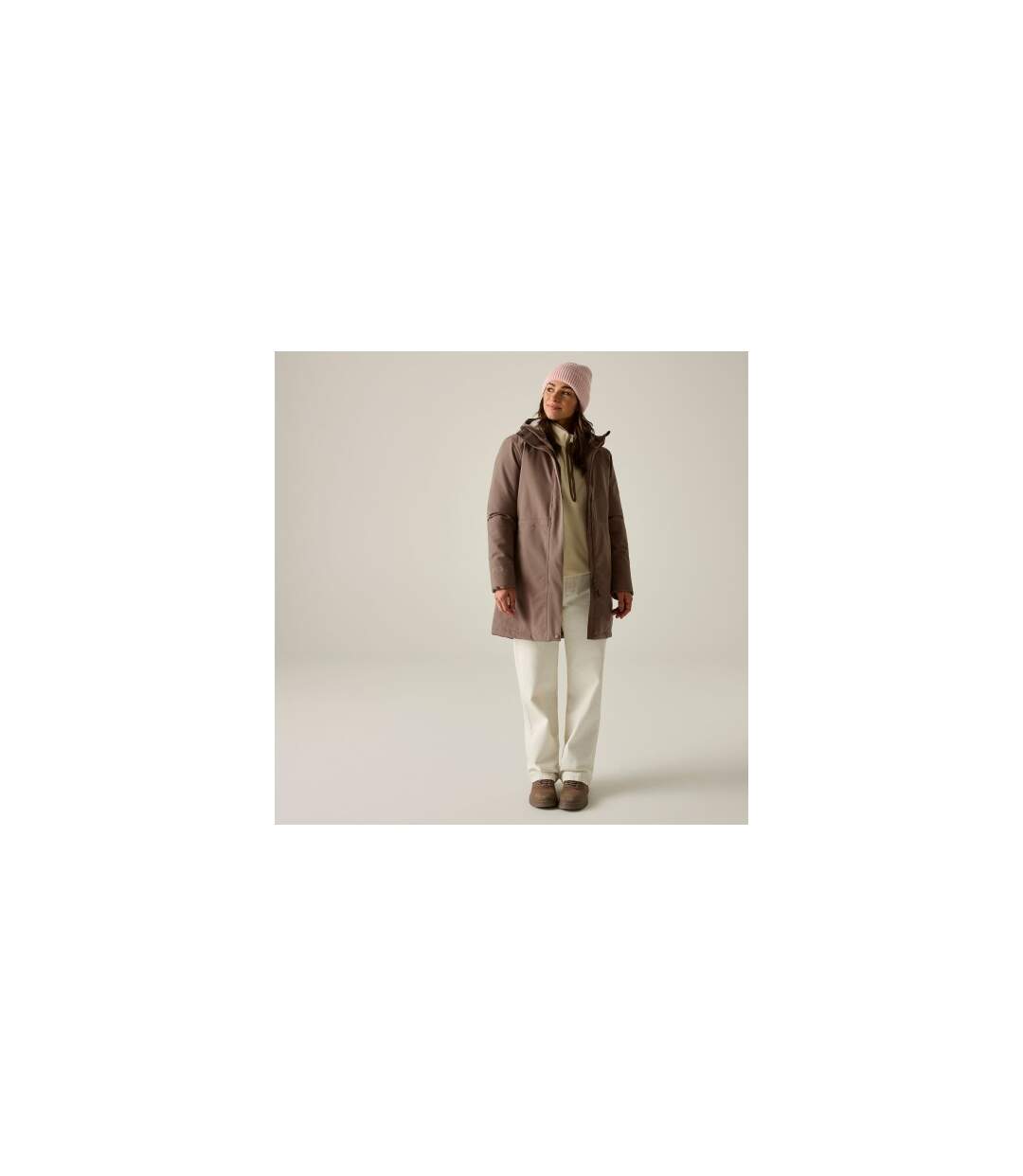 Veste Motif/style Imperméable Femme Marron Foncé Beige Clair Regatta-1