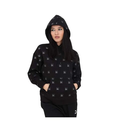 Sweat À Capuche Motif/style Imprimé Intégral Love Femme Noir Puma