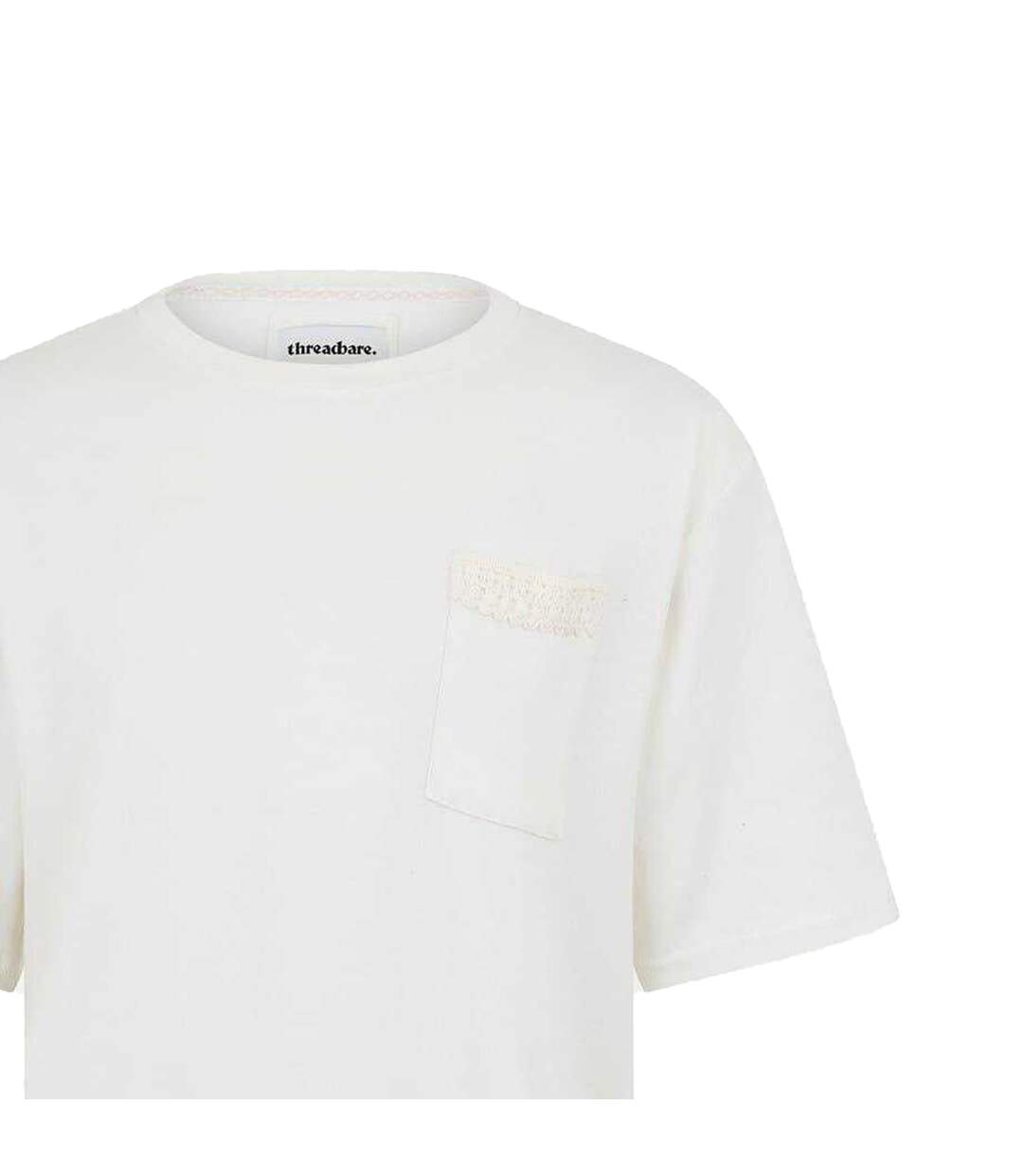 Mens Dunedin Textured Knit Regular T-shirt Ecru Threadbare-2