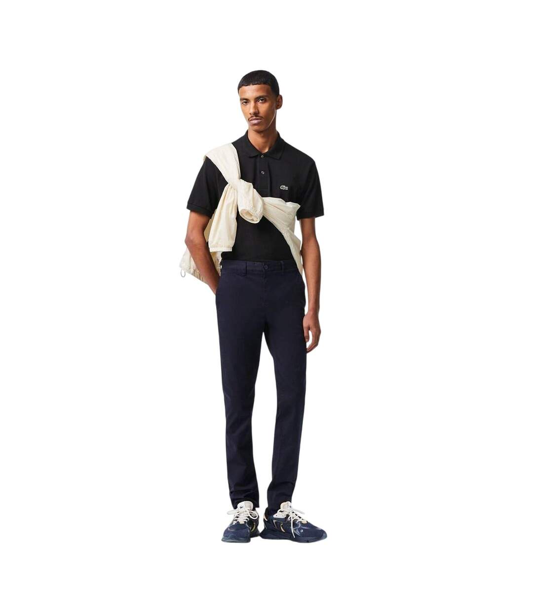 Mens Organic Cotton Slim Chinos Navy Lacoste-4