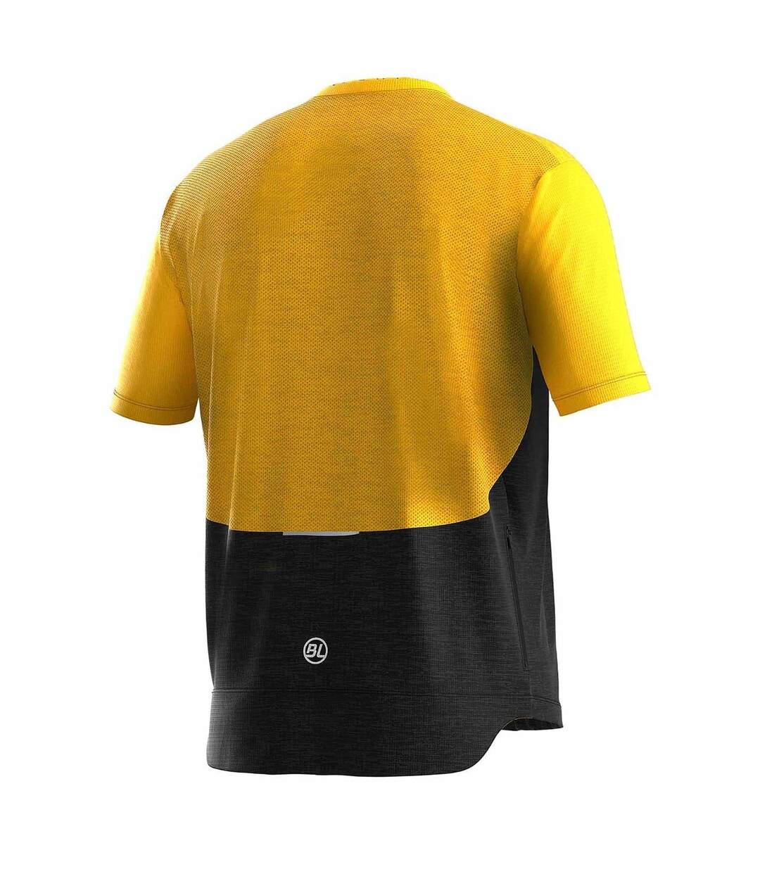 Mens Sentiero Short-sleeved Cycling Jersey Black Yellow Bicycle Line-3
