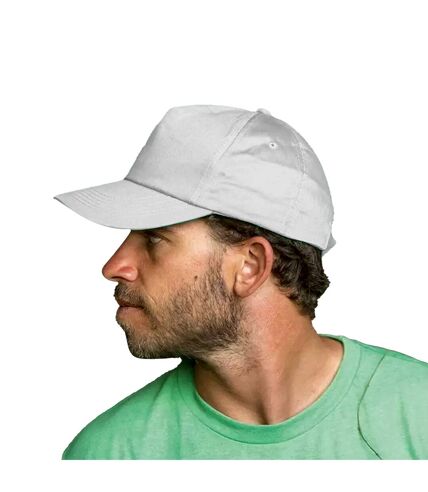 Boston 5 panel polycotton baseball cap white Result Headwear