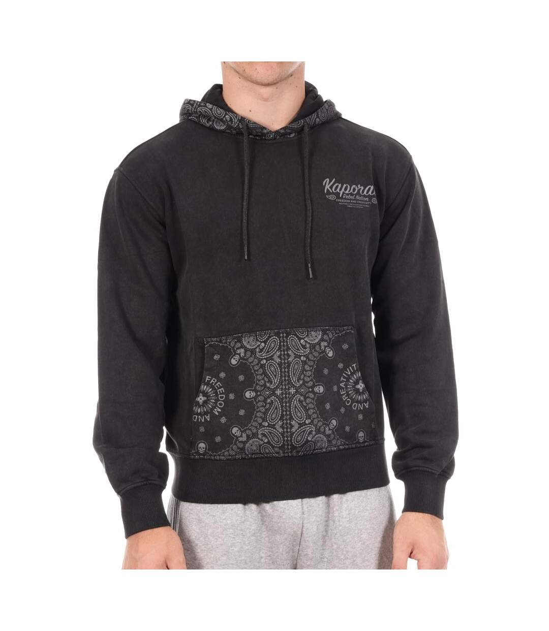 Sweat noir homme kaporal rohan-1