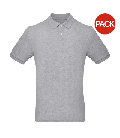 Pack of 2  Mens inspire polo  taupe grey B&C