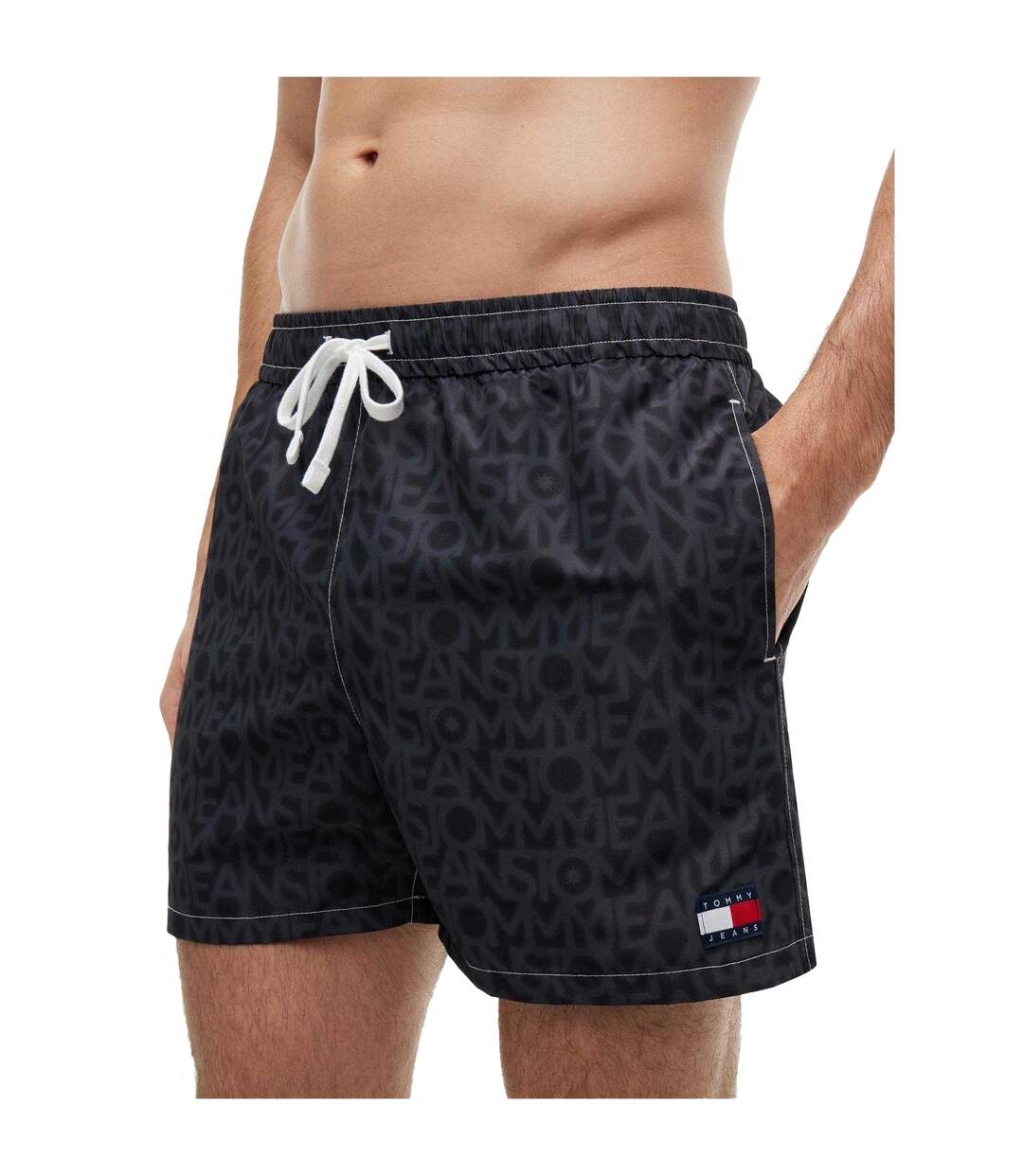 Short De Bain Motif/style Imprimé Homme Noir Tommy Hilfiger-4