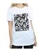 Disney T-shirt boyfriend en coton quadrillé Mickey Mouse Femme/Ladies (Blanc) - UTBI35824-3