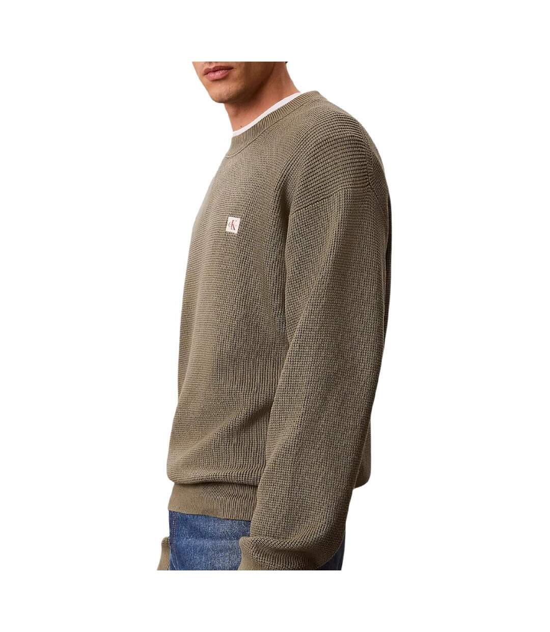 Pull vert homme calvin klein 350terry monog yas-2