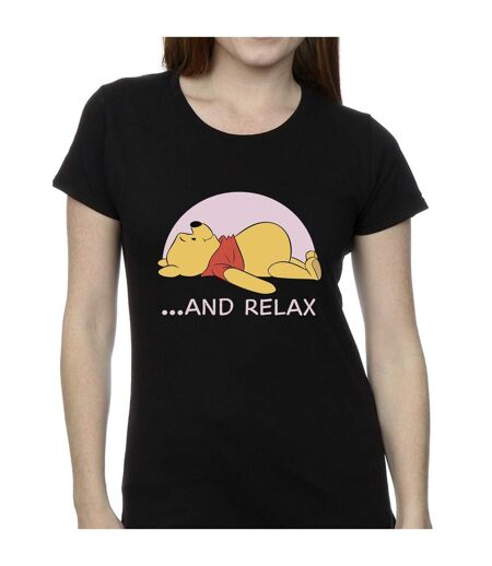 Disney T-shirt en coton relax Winnie The Pooh Femme/Ladies (Noir) - UTBI44878