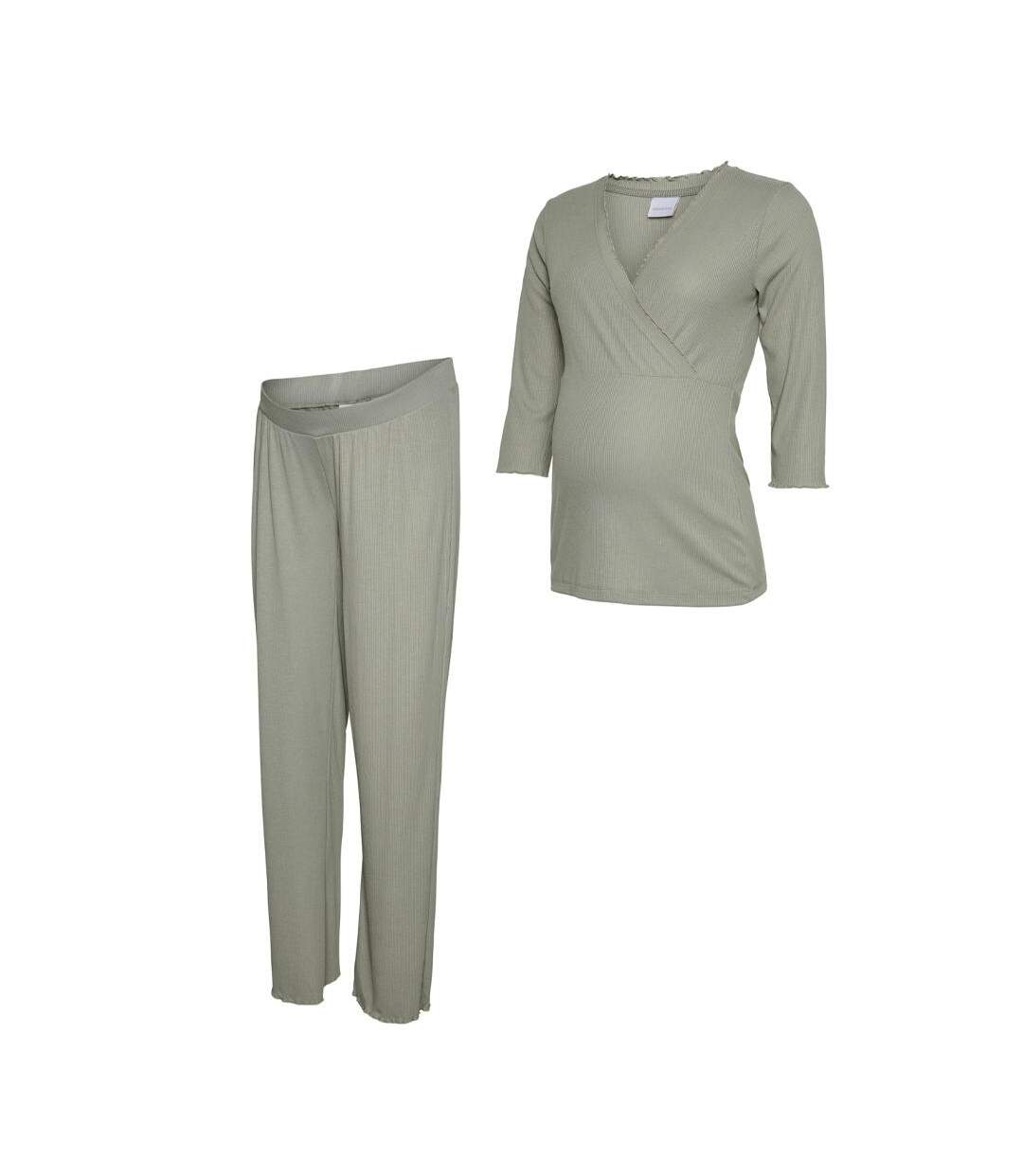 Pyjama de Grossesse Vert Femme Mamalicious Payton - XS-1