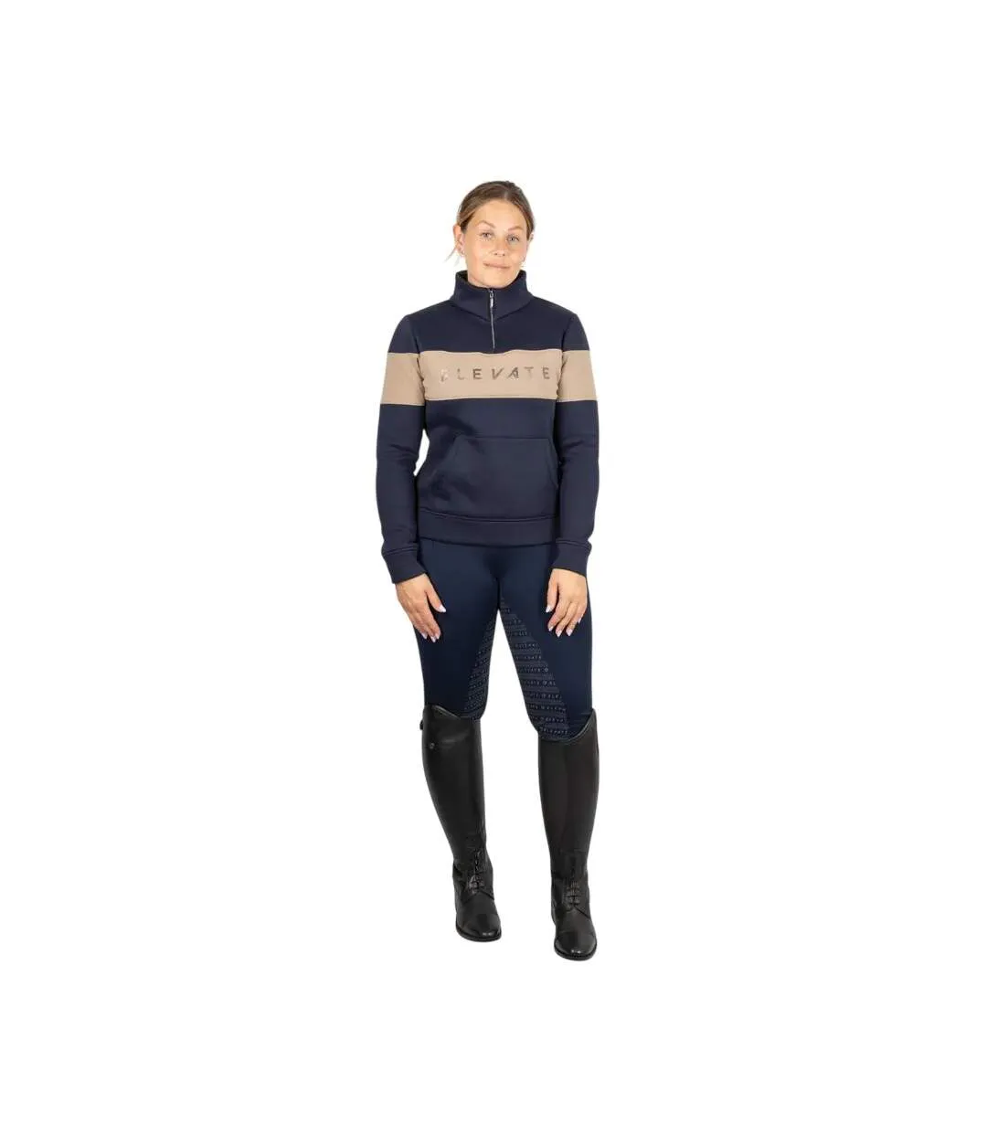 Womens/ladies Elevate Style Sweatshirt Navy Fossil Hy-2
