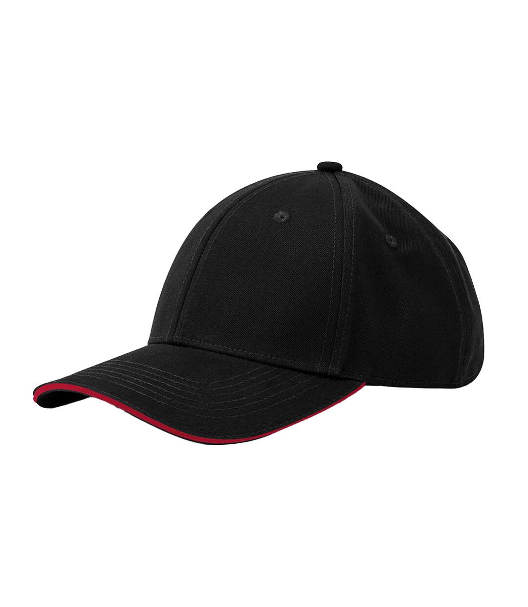 Casquette Earthaware Noir Rouge Classique Beechfield-2