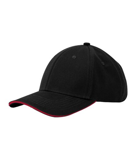 Casquette Earthaware Noir Rouge Classique Beechfield