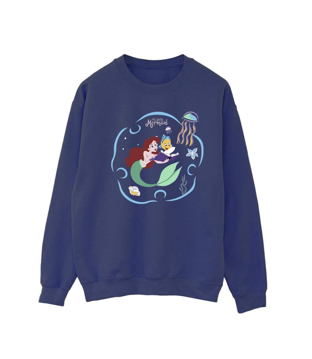 Disney - Sweat THE LITTLE MERMAID READING A BOOK - Femme (Bleu marine) - UTBI23364-1