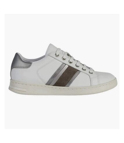 Womens/ladies jaysen trainers white/silver Geox