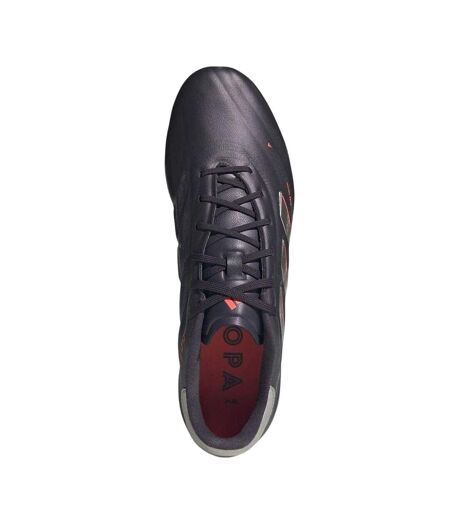 Mens Elite Leather Soft Ground Football Boots Black Silver Adidas
