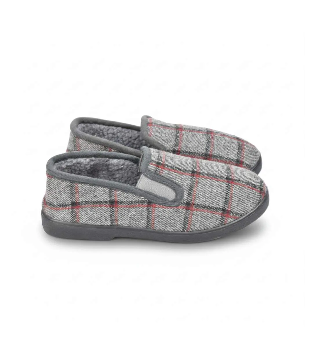 OZABI Pantoufles Charentaises Homme Fourrées Carreaux Fenêtre Antidérapantes-3