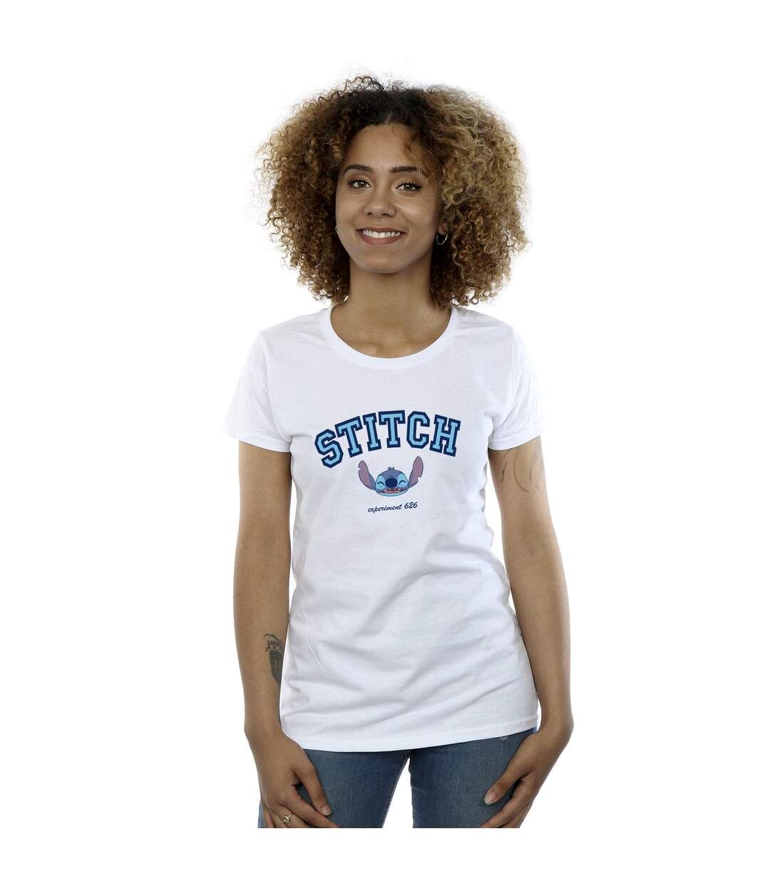 Disney T-shirt en coton collégial Lilo And Stitch Femme/Ladies (Blanc) - UTBI25442-2