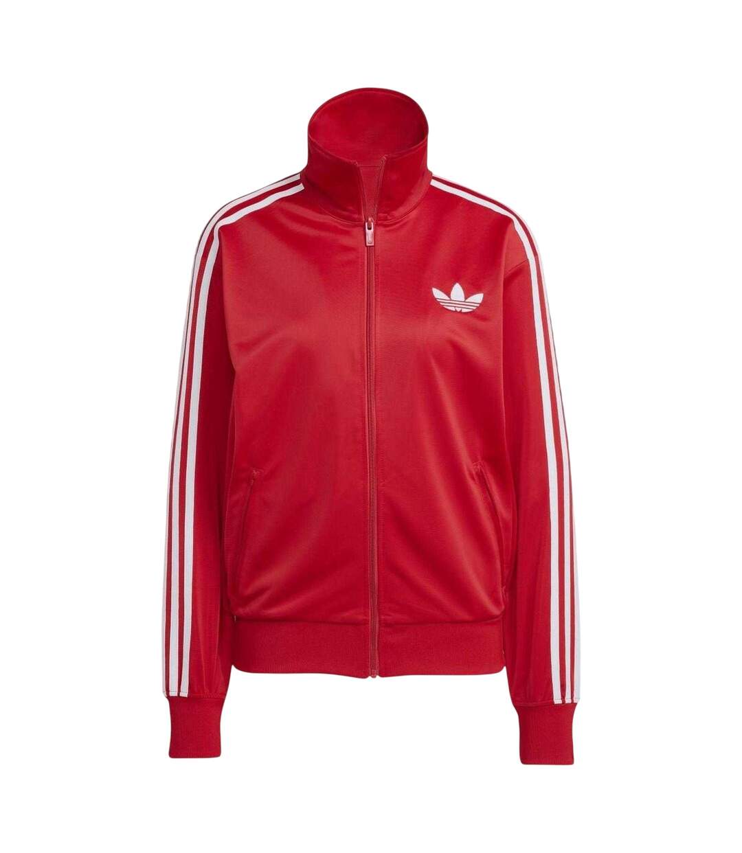 Womens/ladies Firebird 3 Stripes Track Top Red Adidas-2