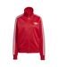 Womens/ladies Firebird 3 Stripes Track Top Red Adidas-2