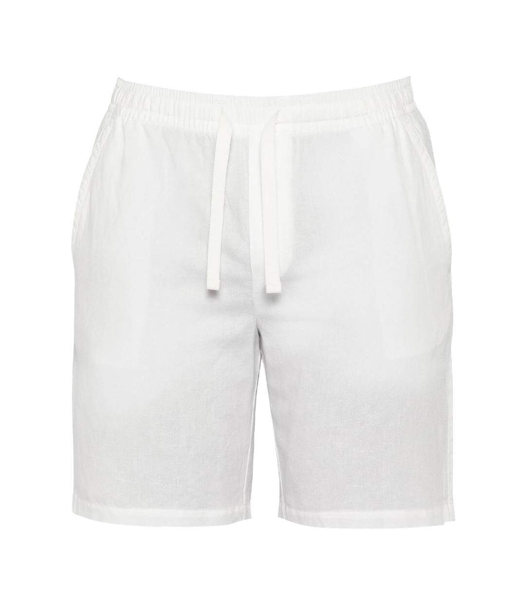 Short blanc homme schott lin shine-1