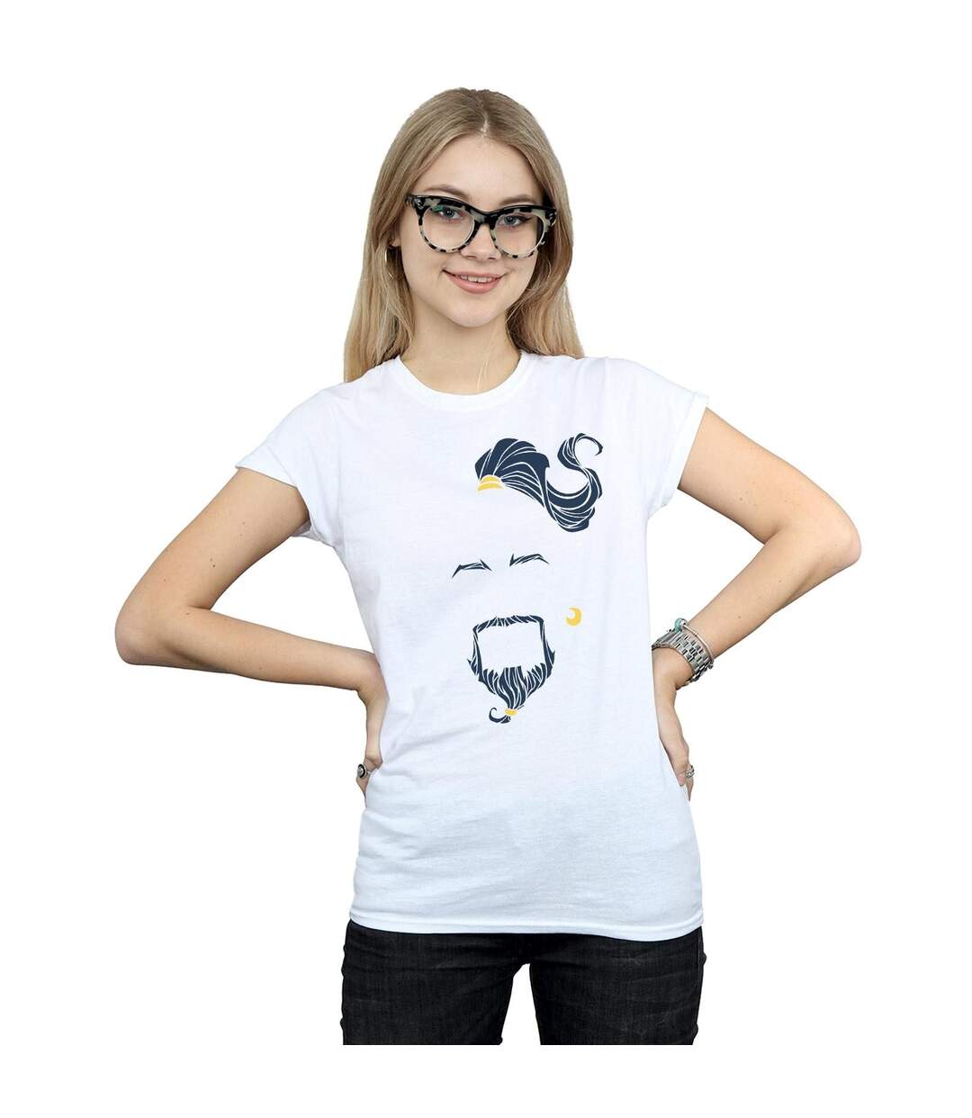 Disney Femme/Ladies Aladdin Movie Genie Blue Face Cotton T-Shirt (Blanc) - UTBI6474-2
