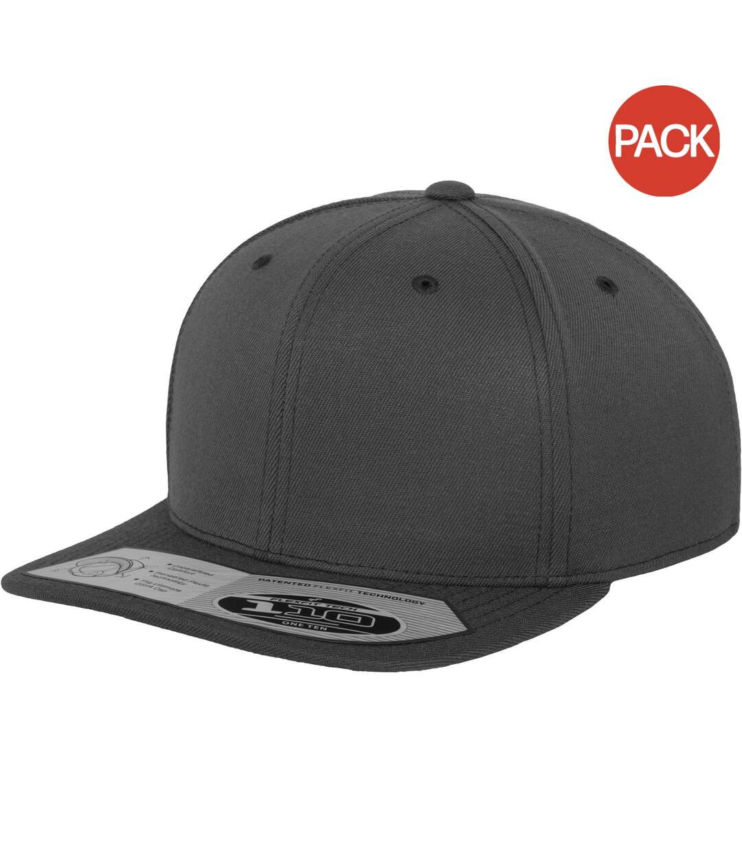 Lot de 2  casquettes flexfit adulte gris foncé Yupoong-1