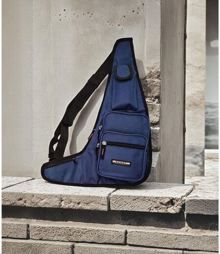 Sacoche Multi-Poches pour Homme - Sac Bandoulière en Nylon Bleu
