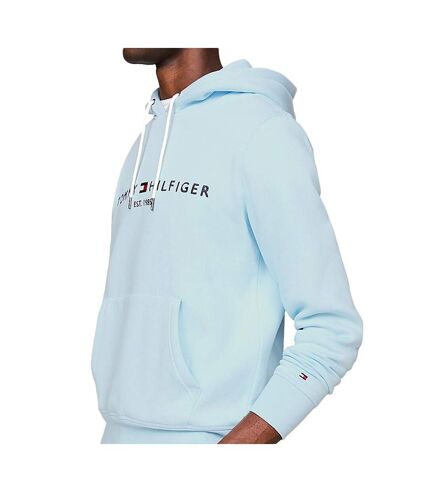 Sweat à Capuche Bleu Clair Menthe Homme Tommy Hilfiger Logo Hoodie - M