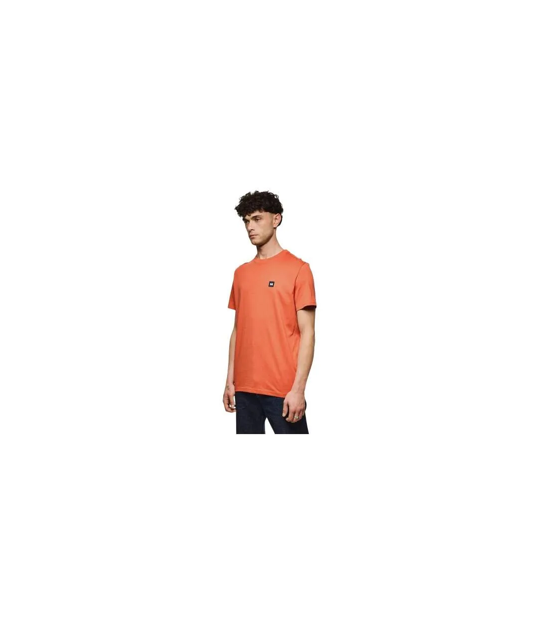 T-shirt Beach Badge Homme Orange Weekend Offender-1