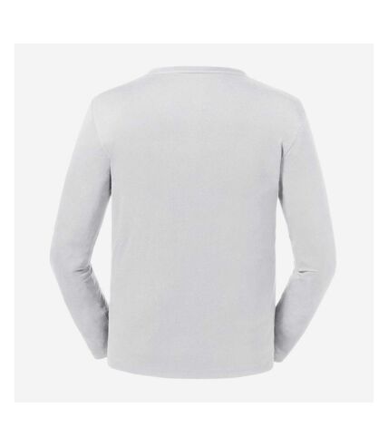 Russell Mens Pure Organic Long Sleeve T-Shirt (White)