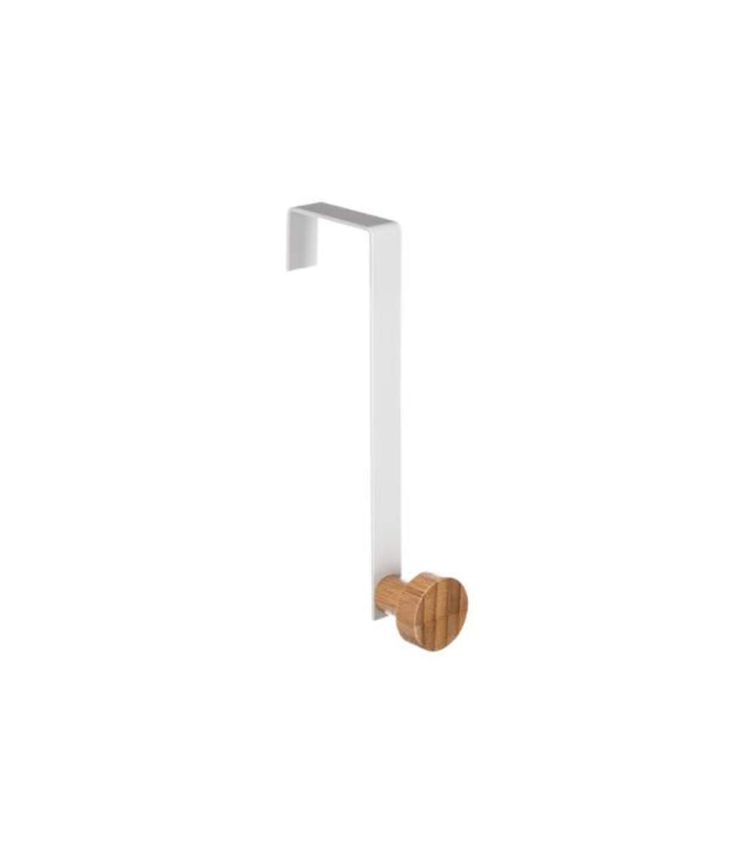 Patère en Métal & Bambou 1 Tête 16cm Blanc-1