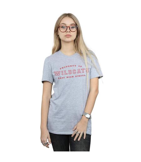 Disney Femme/Les femmes High School Musical The Musical Property Of Wildcats T-Shirt Boyfriend en coton (Gris sportif) - UTBI28237