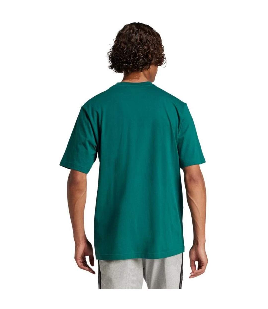Mens Linear Single Jersey Logo T-shirt Dark Teal Adidas-3