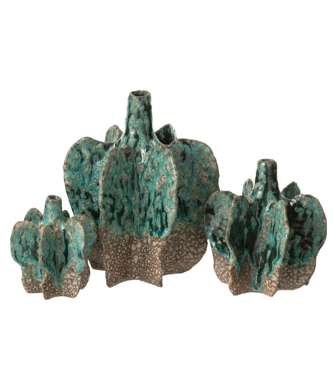 Vase Déco en Céramique Naga 30cm Bleu Azur-2
