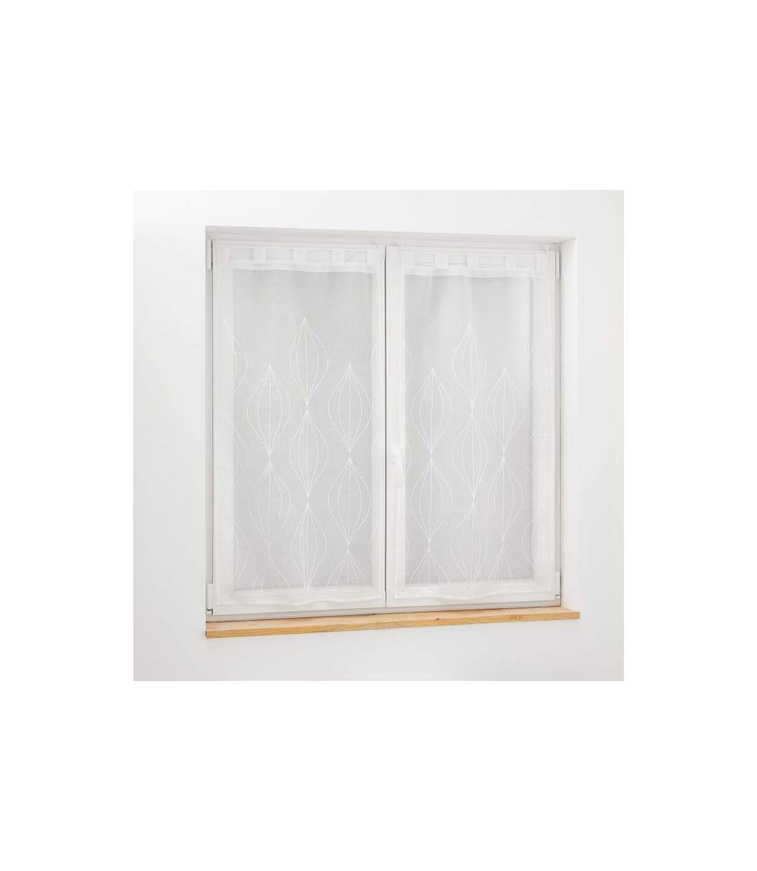 Paire de Voilages Brodés Galactee 60x90cm Blanc-1