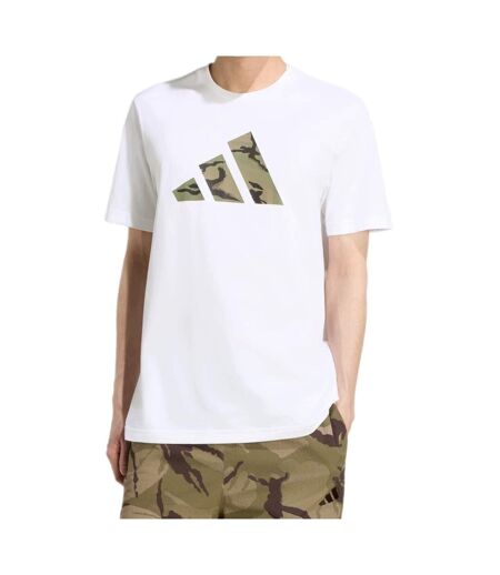 T-shirt Motif/style Logo Camouflage Homme Blanc Adidas