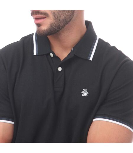 Mens Pique Tipped Polo Shirt Black Original Penguin