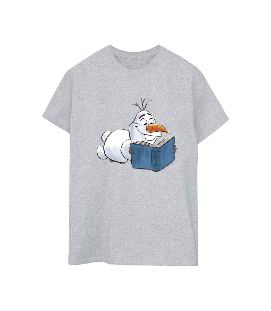 Disney - T-shirt FROZEN OLAF READING - Femme (Gris chiné) - UTBI24647-1