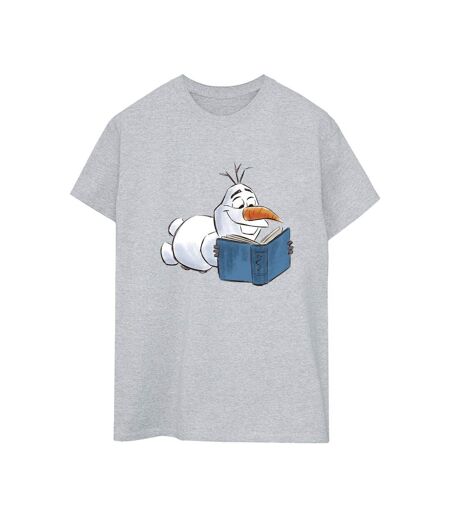 Disney - T-shirt FROZEN OLAF READING - Femme (Gris chiné) - UTBI24647