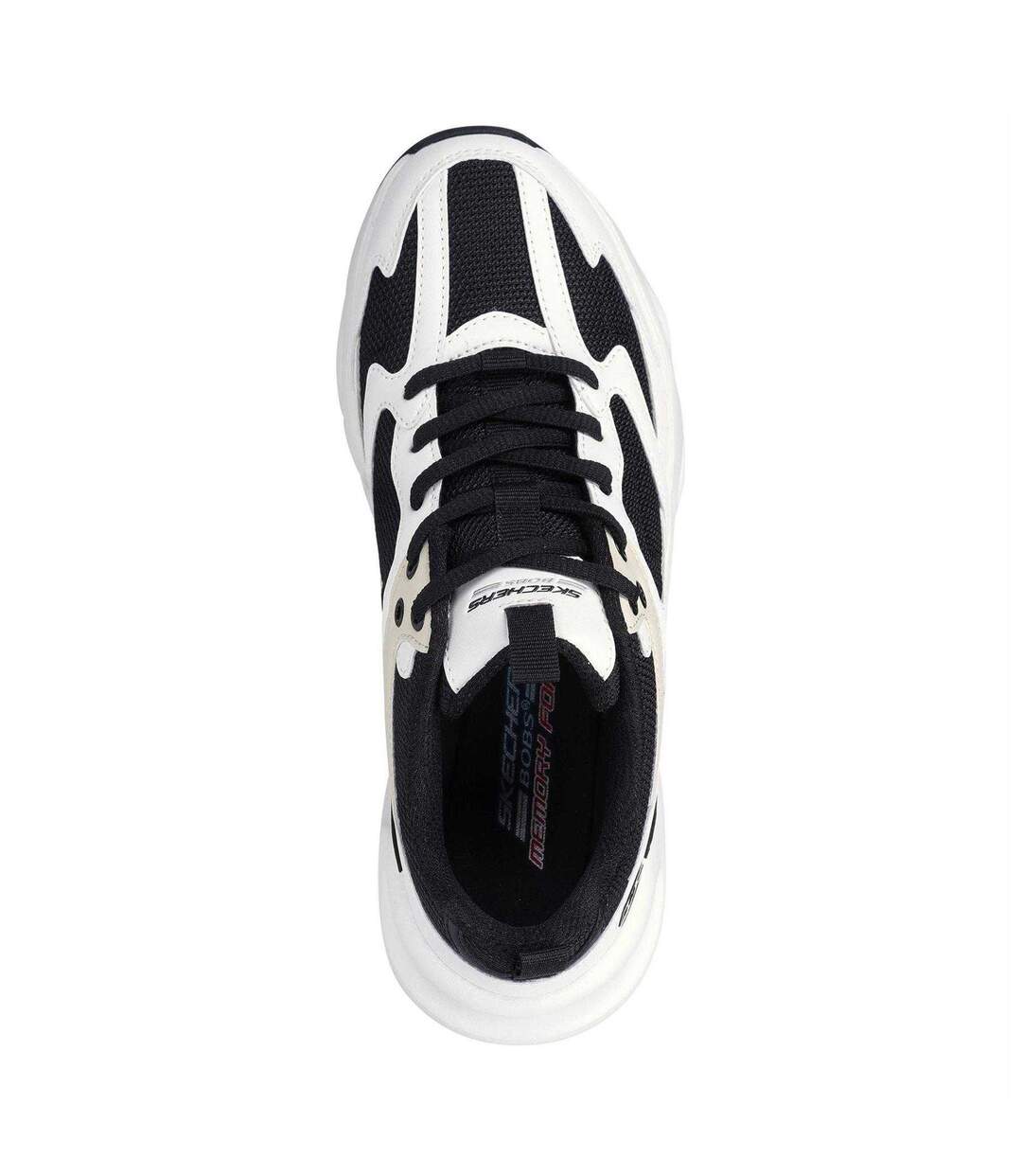 Womens/ladies Bobs Mania 2 Trainers White Black Skechers-3