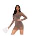 Robe Courte Manches Longues Femme Vert Kaki Missy Empire-2