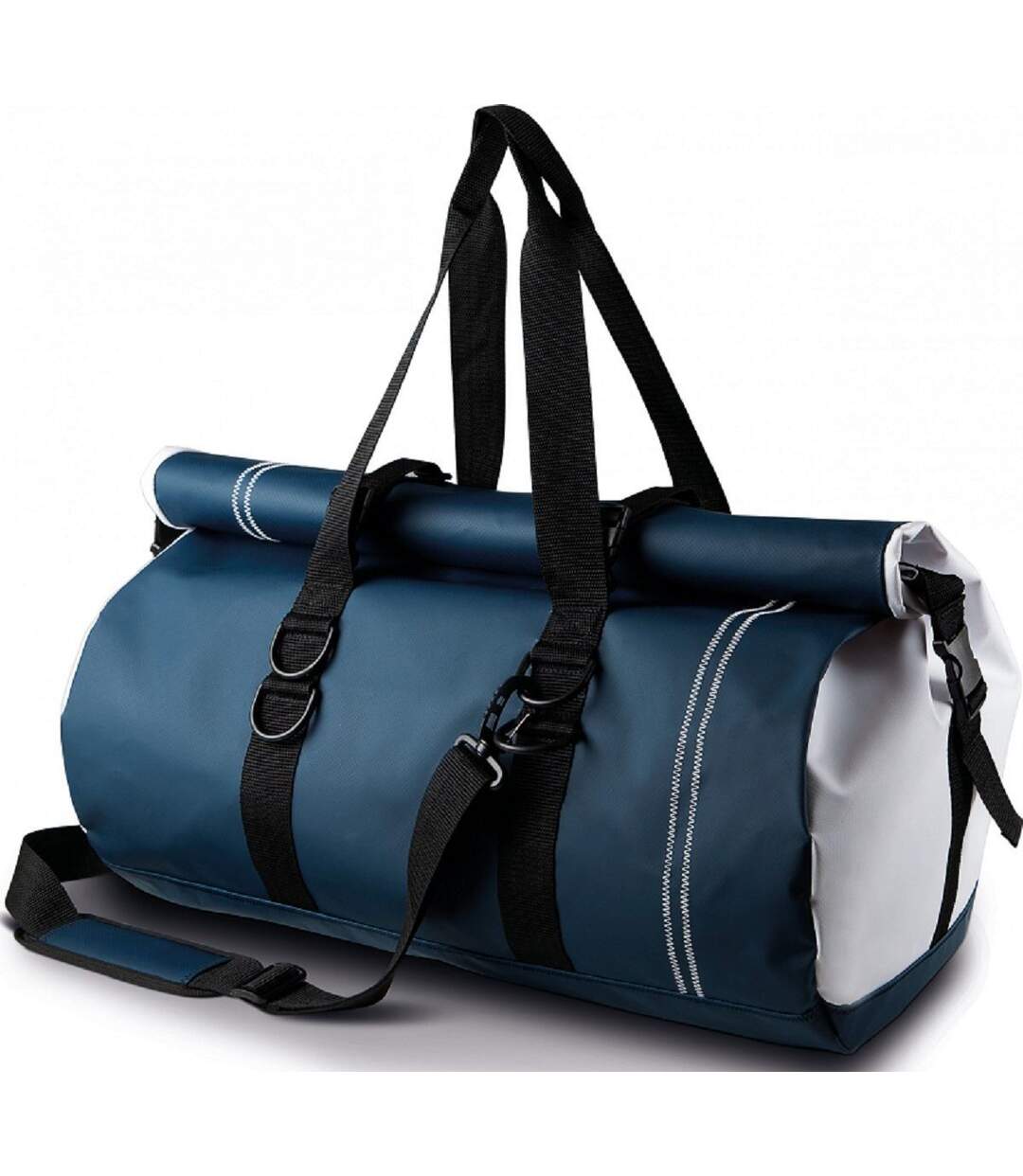 Sac de voyage - mer - moto imperméable - KI0625 - bleu marine et blanc-1