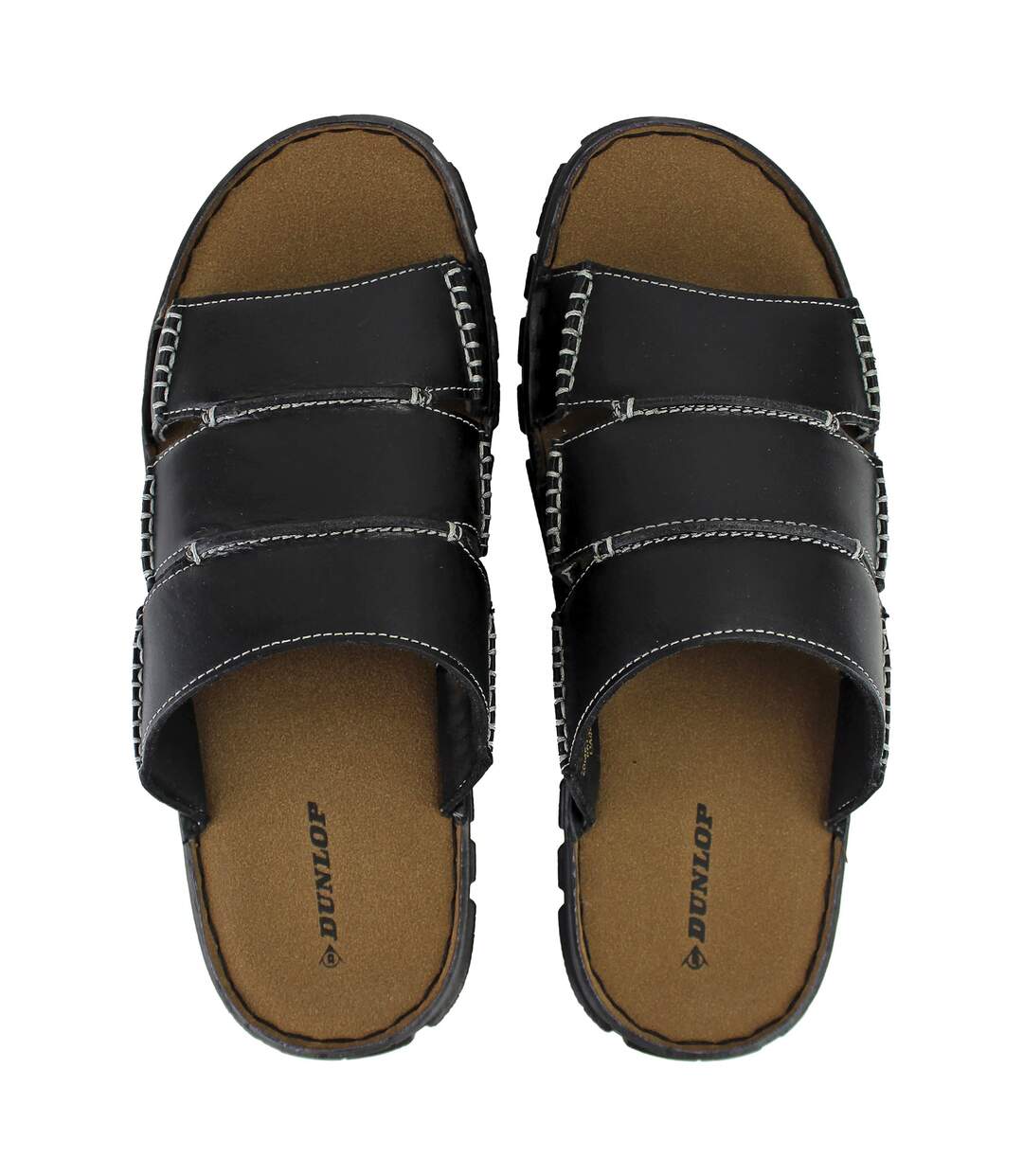 Mens Summer Beach Leather Slip On Slippers-4