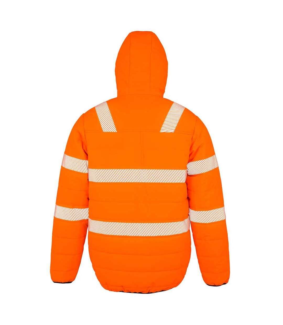 Unisex adult ripstop safety jacket fluorescent orange Result Genuine Recycled